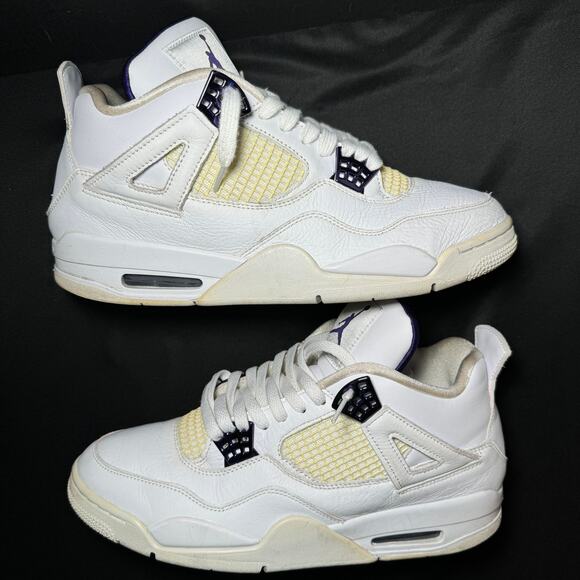 Size 11 - Nike Air Jordan 4 Retro Purple Metallic Men's Shoes - Picture 2 of 11